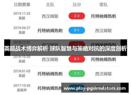 英超战术博弈解析 球队智慧与策略对抗的深度剖析