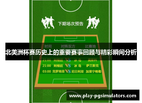 北美洲杯赛历史上的重要赛事回顾与精彩瞬间分析
